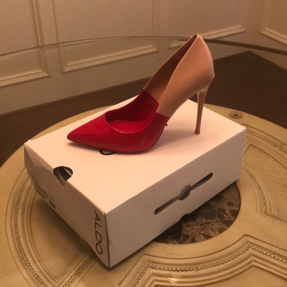 ALDO Stessy Red/Nude Pump Size 6.5
